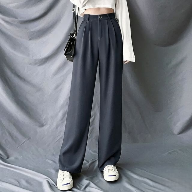 High-Waist Wide-Leg Dress Pants