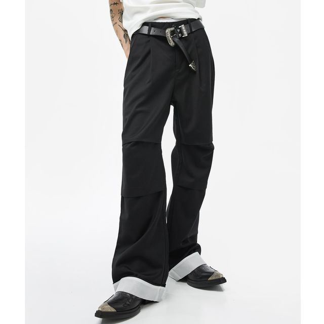 Flared Two Tone Dress Pants
