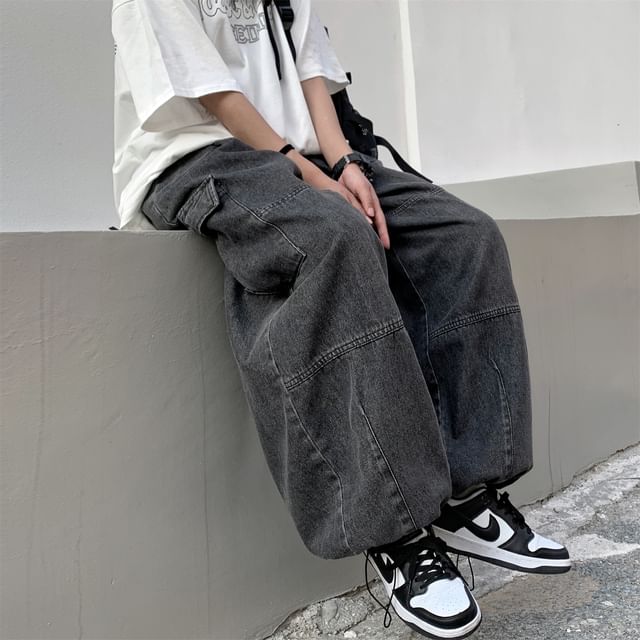 High Waist Baggy Cargo Jeans