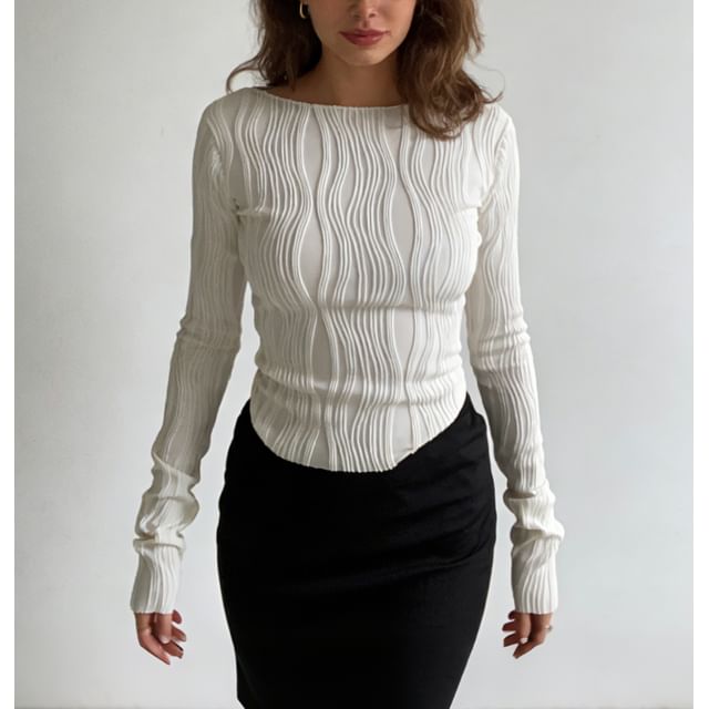 Long-Sleeve / Short-Sleeve Plain Crop Top / Tube Top / Mini Pencil Skirt