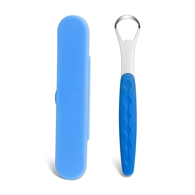 Stainless Steel Tongue Scraper with Case