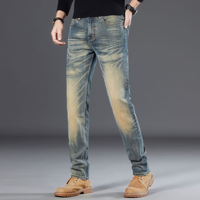 Mid Rise Washed Slim Fit Jeans