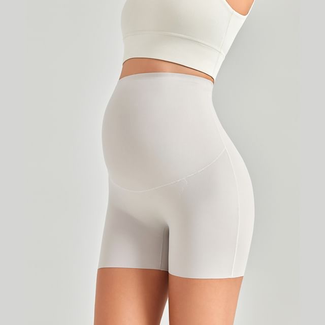Maternity High Waist Plain Shaping Shorts