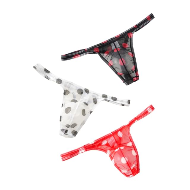 Dotted Sheer Tanga Briefs