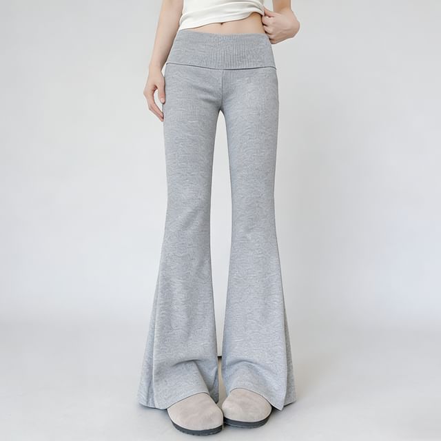 Mid Rise Plain Flared Sweatpants (Various Designs)