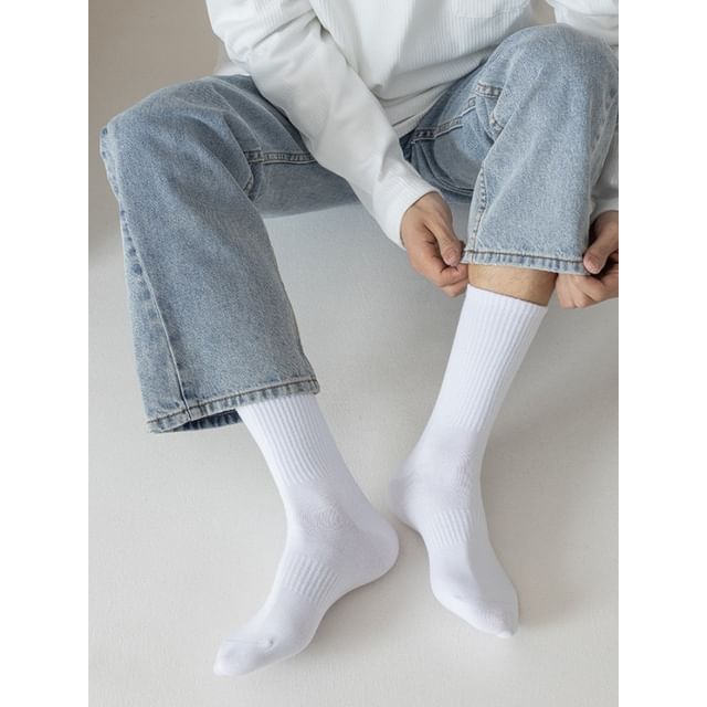 Set Of 2 Pairs: Plain Socks