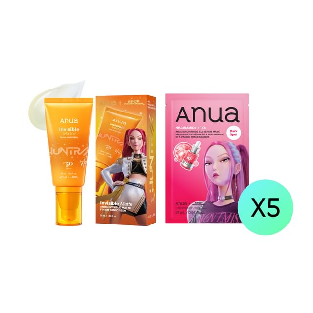Bundle: Invisible Matte Finish Sunscreen Kpop Demon Hunters Collaboration + Niacinamide TXA Serum Mask Kpop Demon Hunters Collaboration