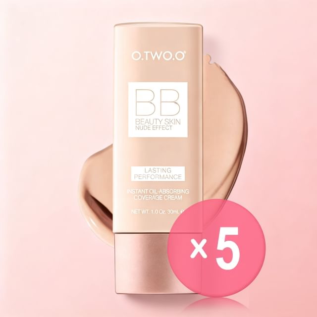 Instant Oil-Absorbing Coverage BB Cream - 4 Shades 5pcs Bundle Set