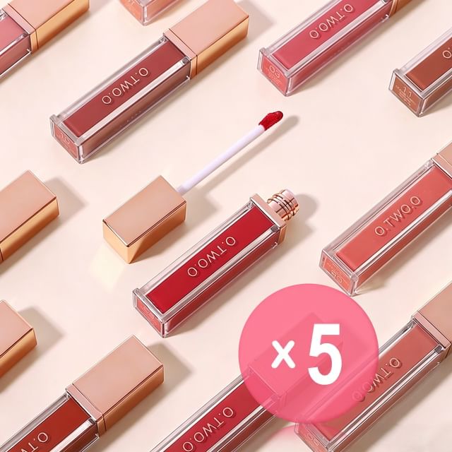 High-energy Heavy Mist Matte Lip Glaze - 12 Colors 5pcs Bundle Set