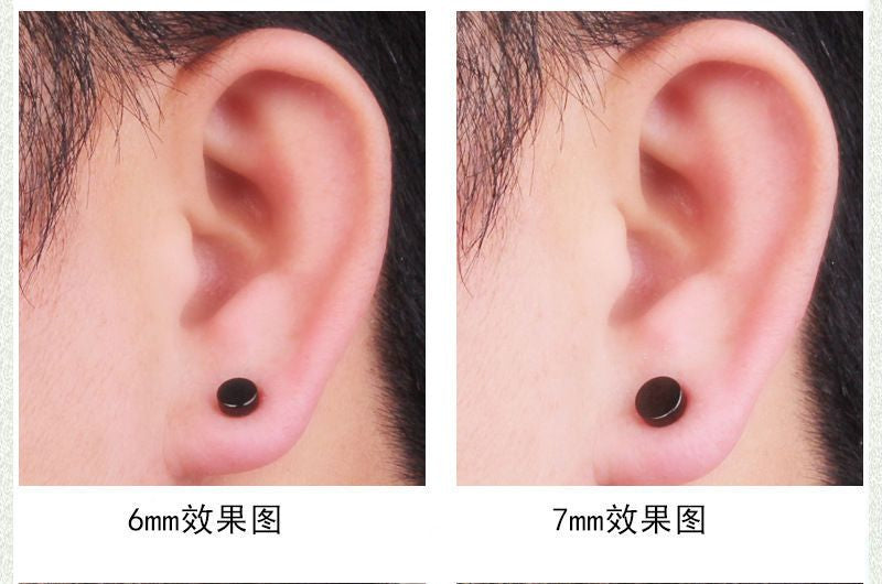 Stainless Steel Magnetic Disc Earring
