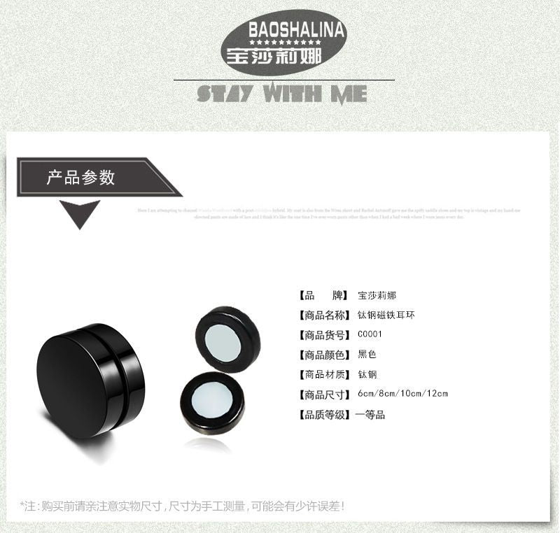 Stainless Steel Magnetic Disc Earring