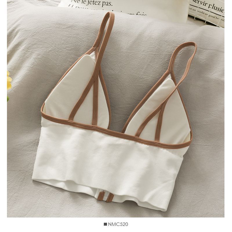 Contrast Trim Zip-Up Bustier Top