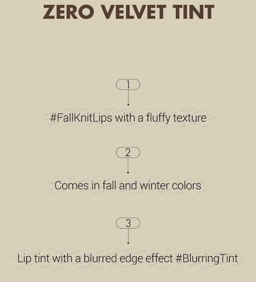 Zero Velvet Tint 2020 F/W Series - 4 Colors