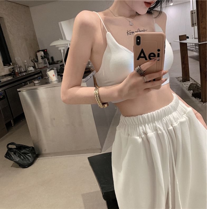 Set: Crop Camisole Top + Sweatpants