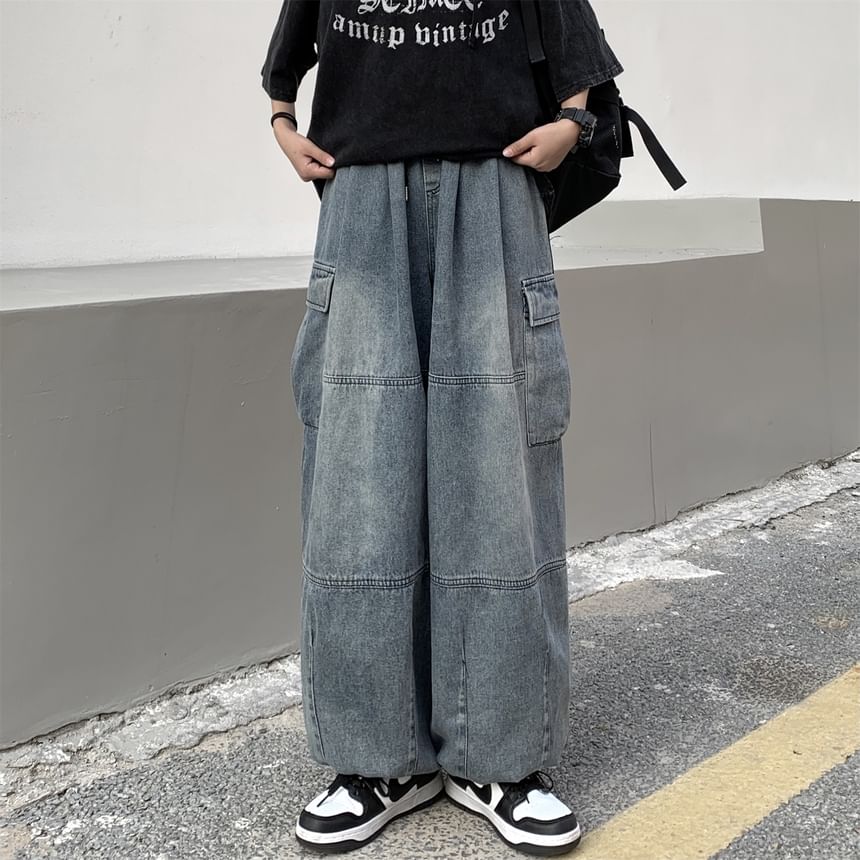 High Waist Baggy Cargo Jeans