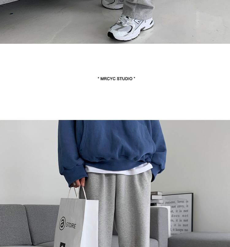 Drawstring-Waist Straight-Cut Loose Sweatpants