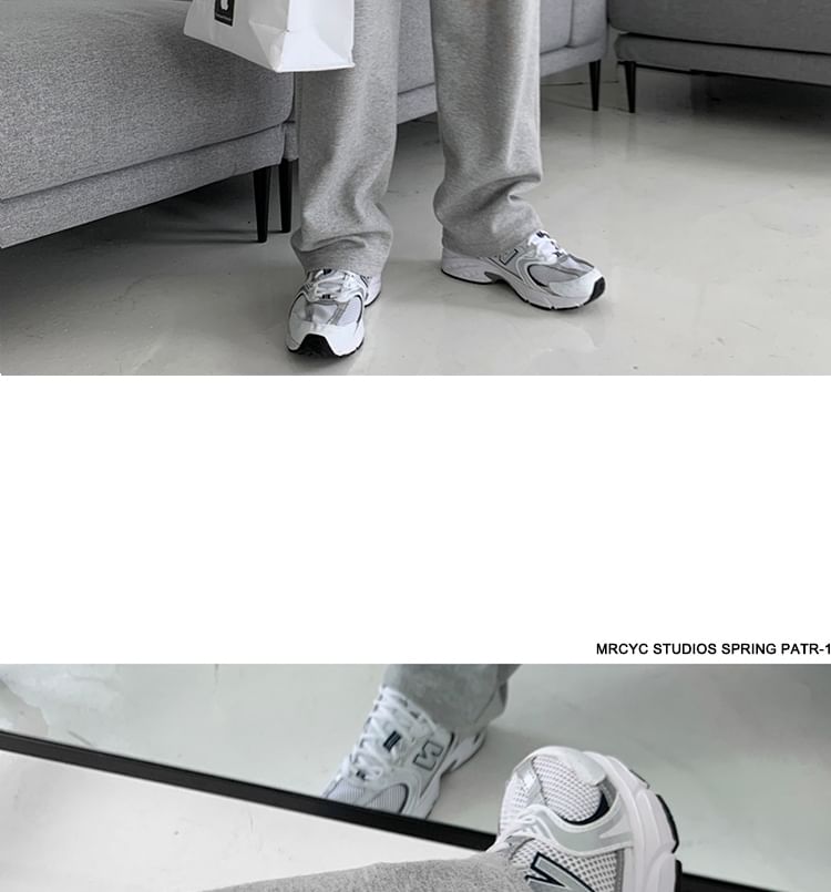 Drawstring-Waist Straight-Cut Loose Sweatpants