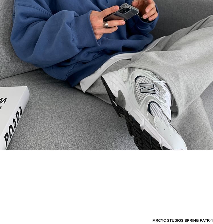 Drawstring-Waist Straight-Cut Loose Sweatpants