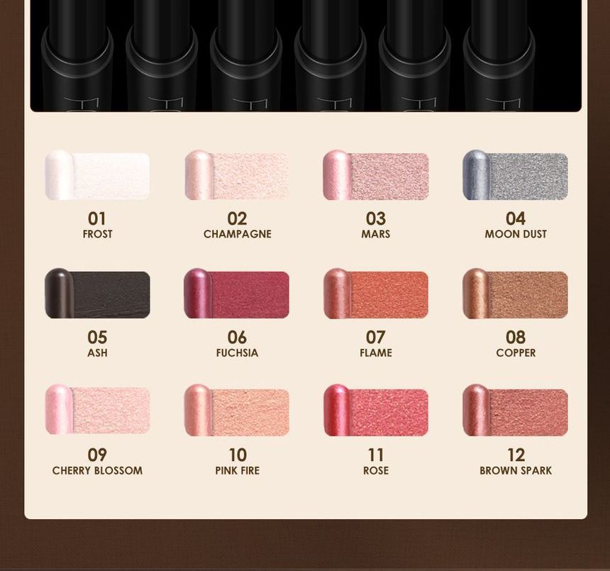 Shimmer Cream Eyeshadow Pencil - 12 Colors