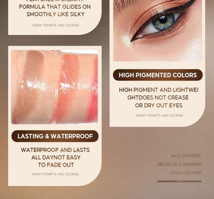 Shimmer Cream Eyeshadow Pencil - 12 Colors