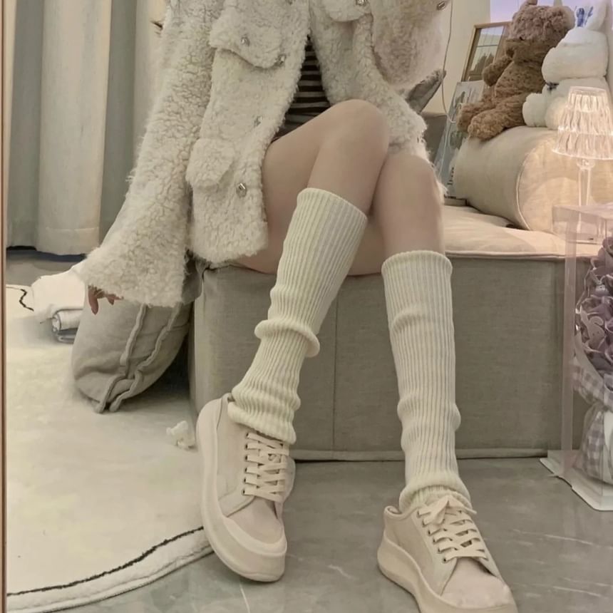 Ribbed Knit Leg Warmers