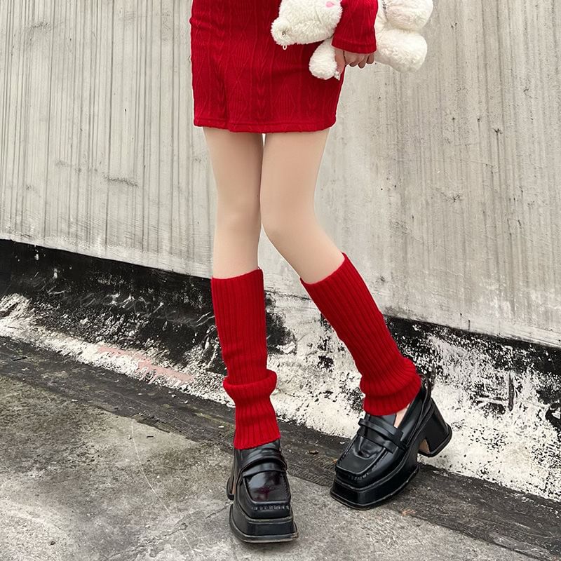 Ribbed Knit Leg Warmers