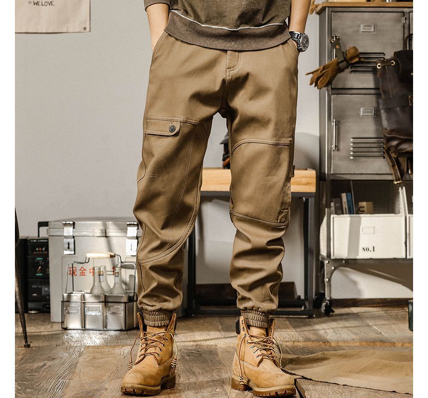 High Waist Plain Harem Cargo Pants