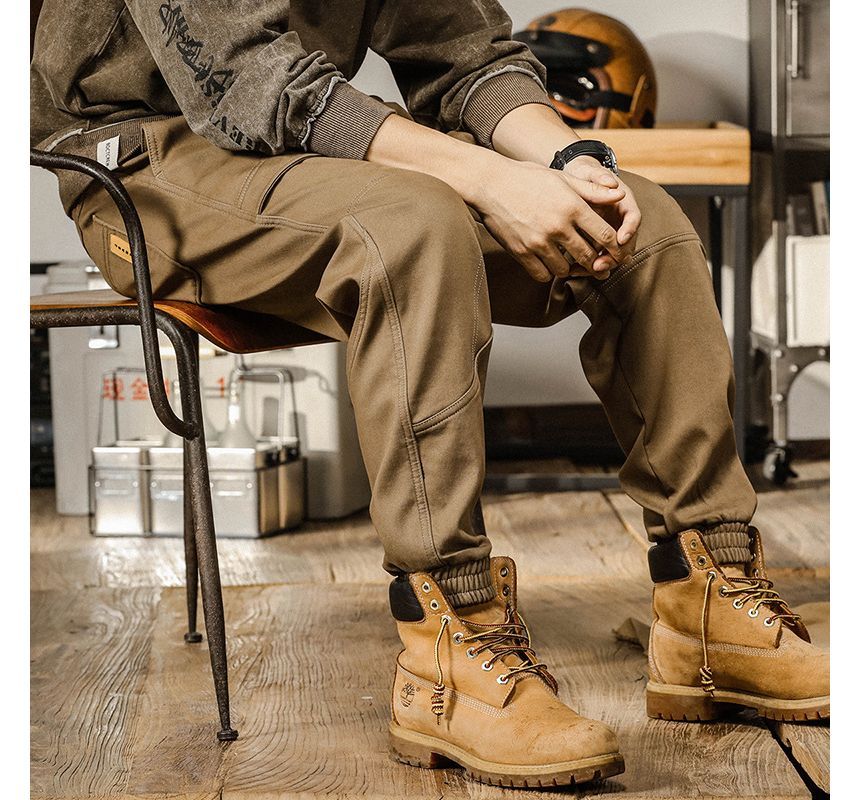 High Waist Plain Harem Cargo Pants