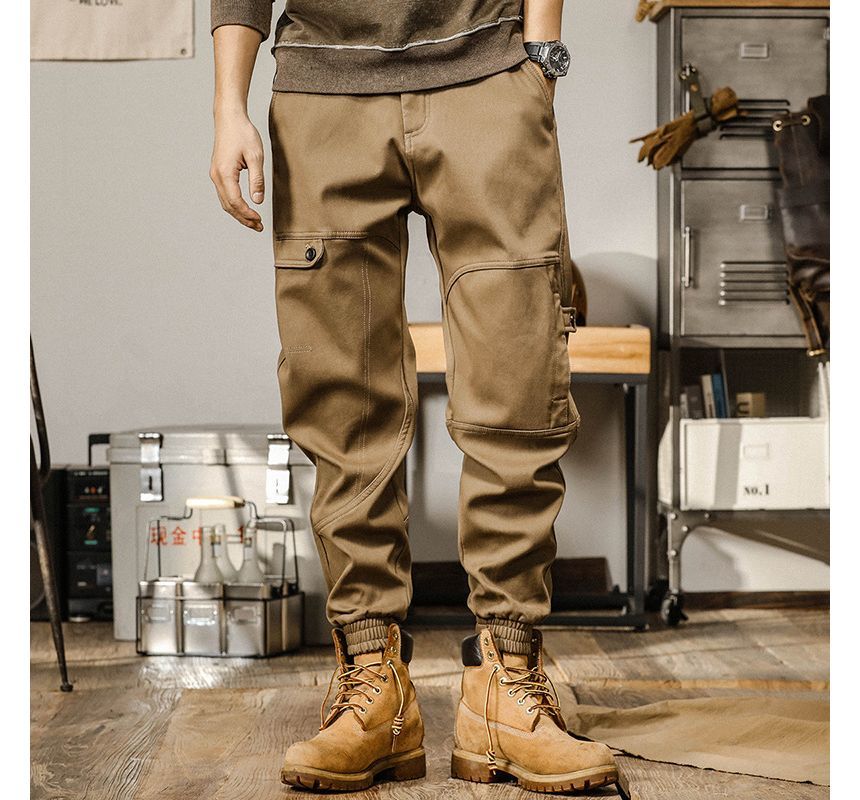 High Waist Plain Harem Cargo Pants