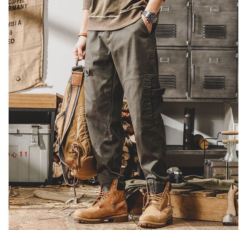 High Waist Plain Harem Cargo Pants