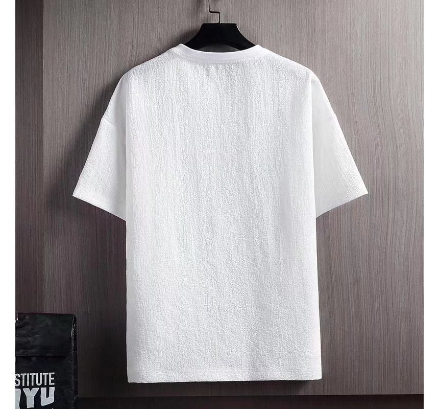 Short-Sleeve Round Neck Plain T-Shirt