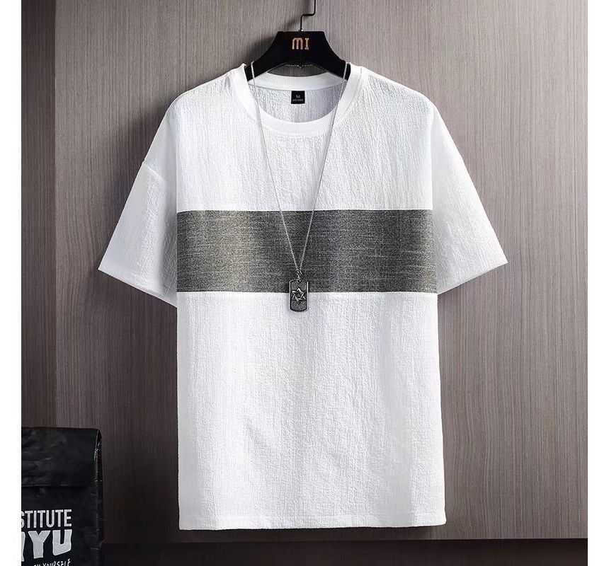 Short-Sleeve Round Neck Plain T-Shirt