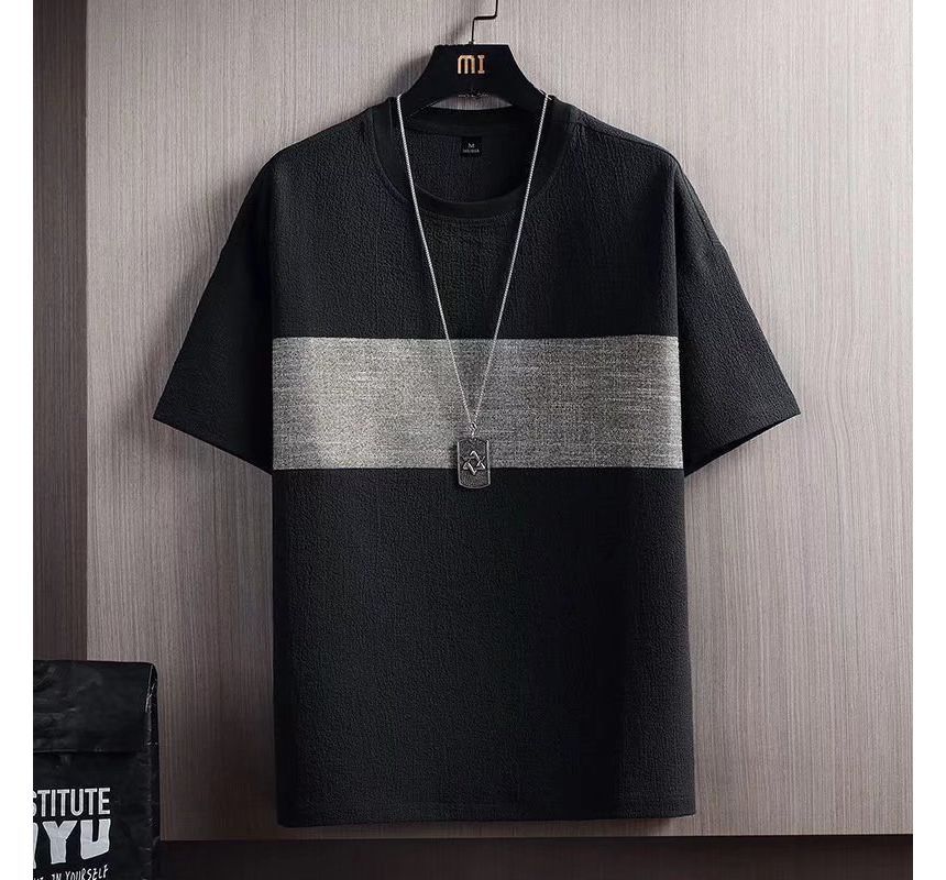 Short-Sleeve Round Neck Plain T-Shirt