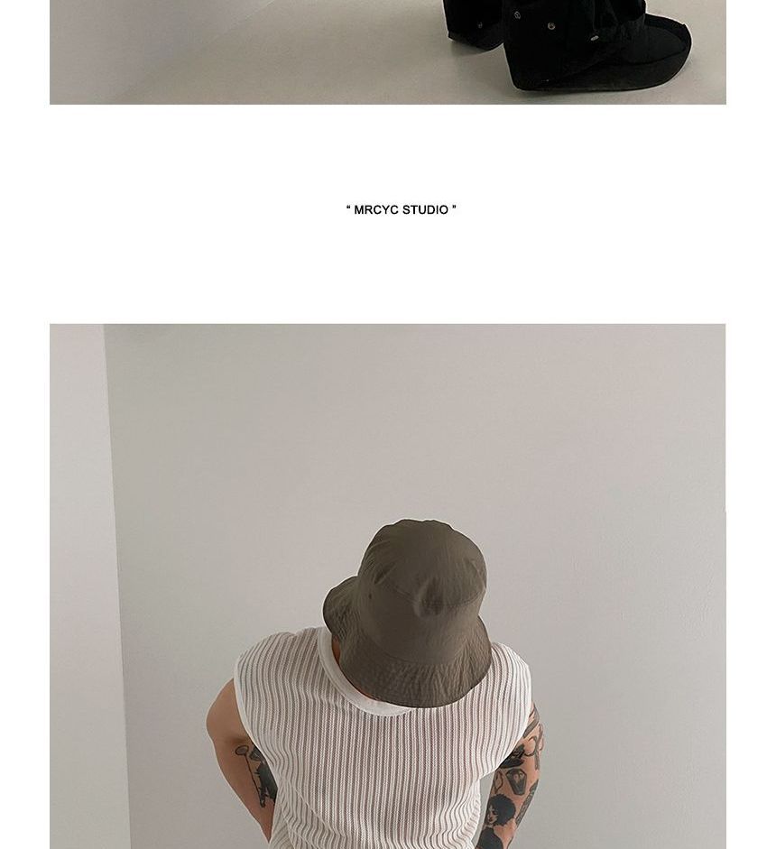Crew Neck Plain Ribbed Knit Tank Top