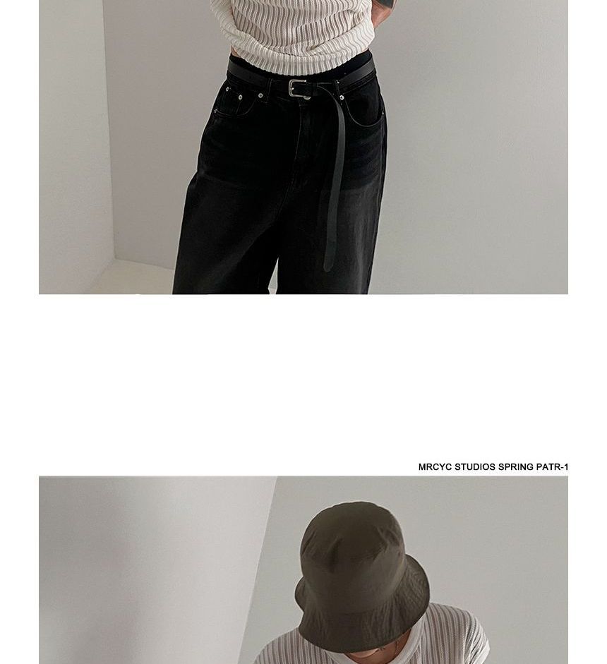 Crew Neck Plain Ribbed Knit Tank Top