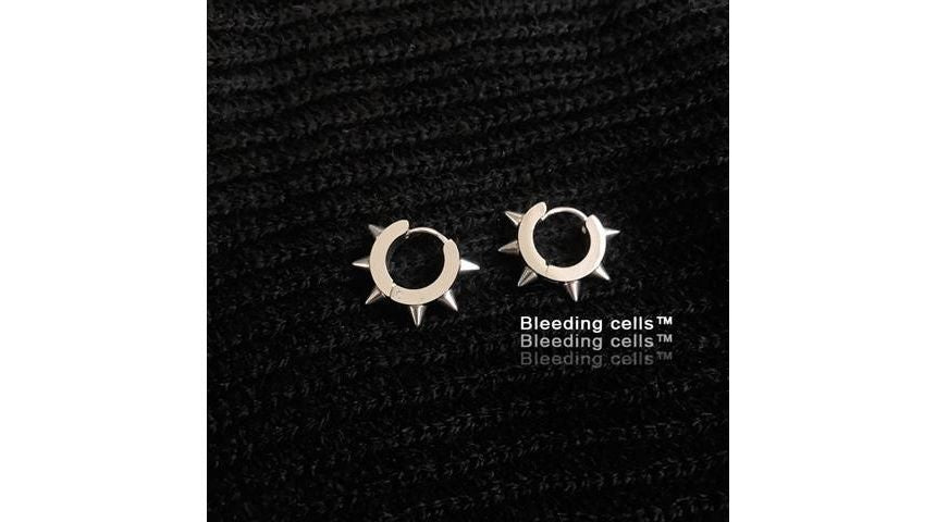 Punk Stainless Steel Stud Hoop Earring / Clip-On Earring