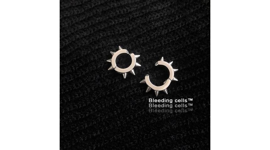Punk Stainless Steel Stud Hoop Earring / Clip-On Earring