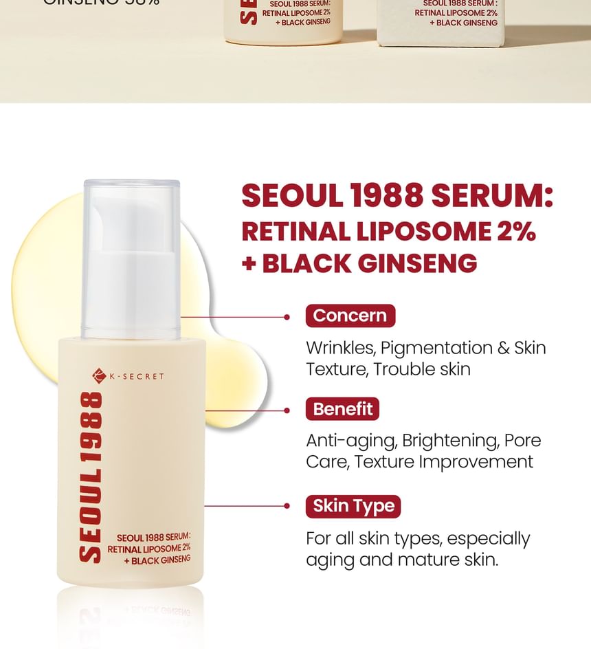 SEOUL 1988 Serum : Retinal Liposome 2% + Black Ginseng