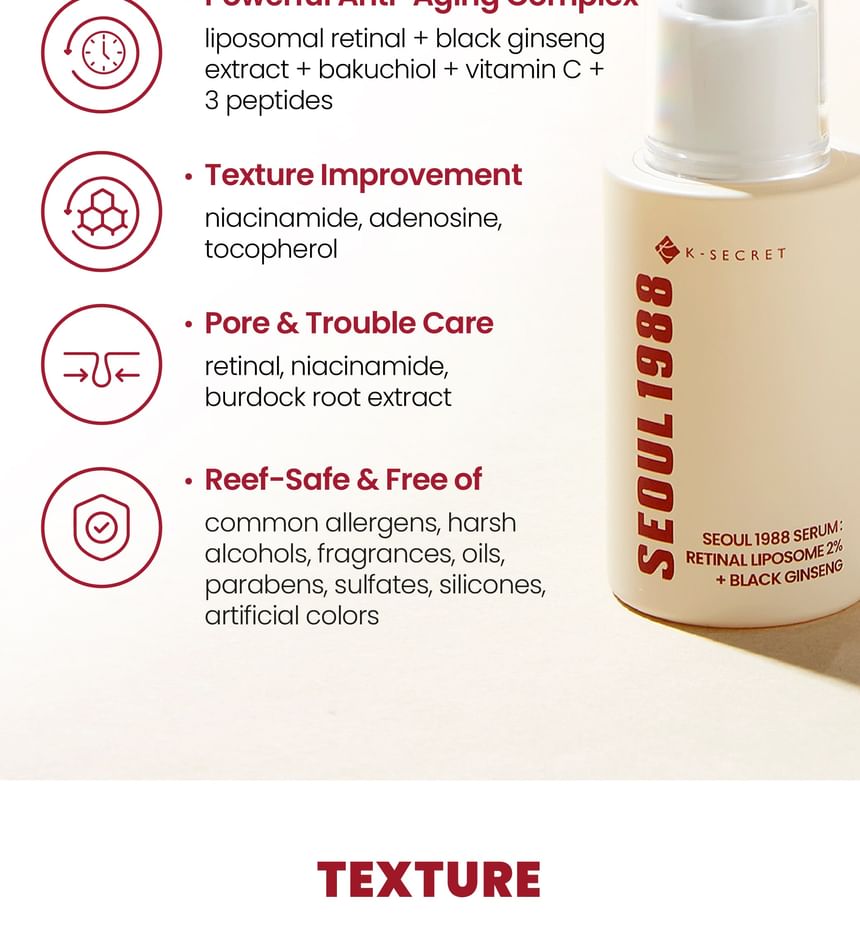 SEOUL 1988 Serum : Retinal Liposome 2% + Black Ginseng 2pcs Bundle Set
