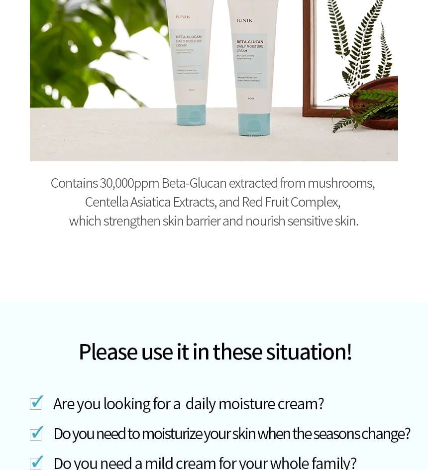 Beta-Glucan Daily Moisture Cream Mini 10pcs Bundle Set