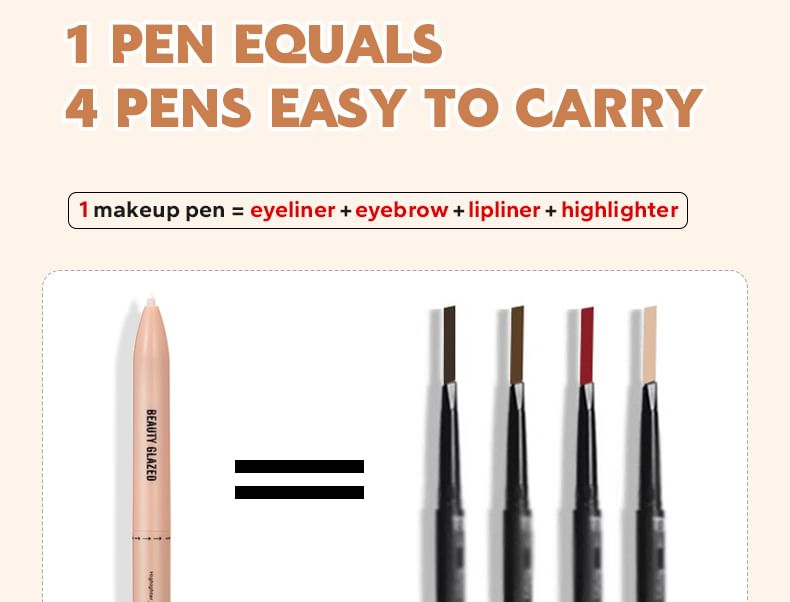 4 in 1 Makeup Pen (Highlighter / Eyeliner / Eyebrow / Lip Liner)