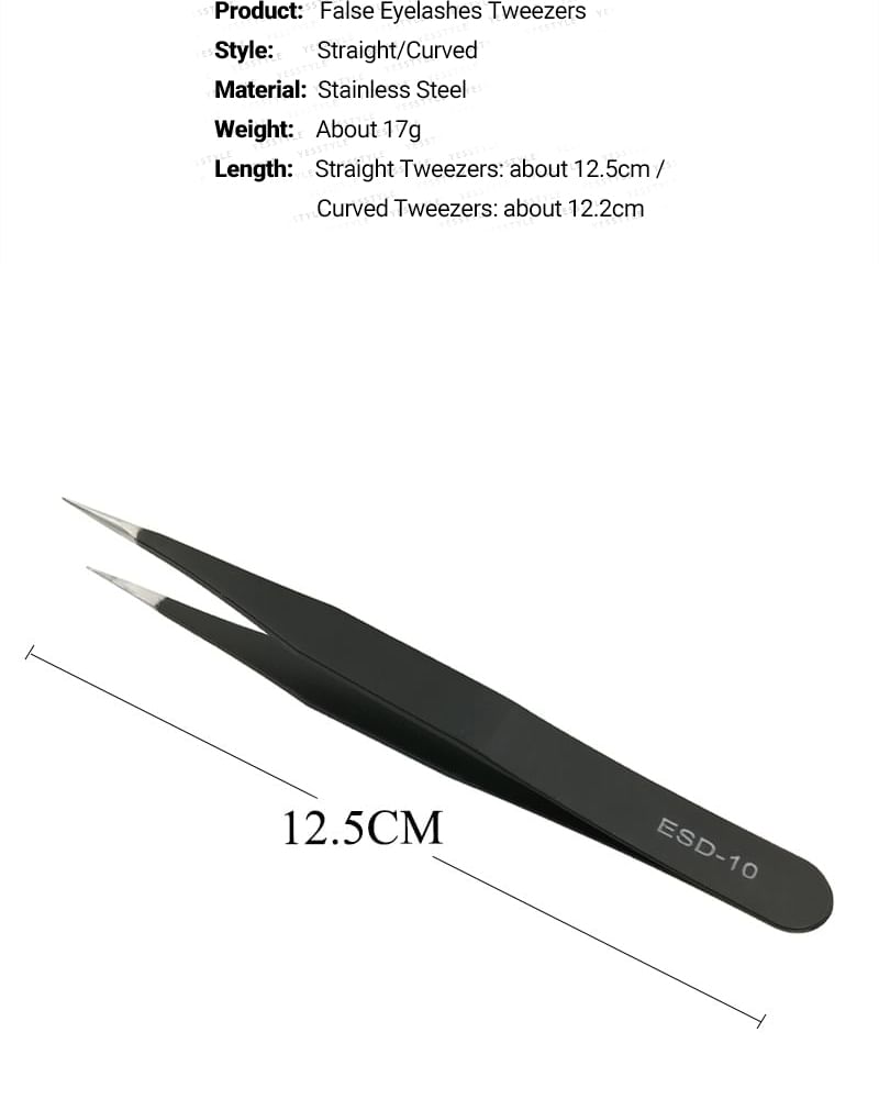 Stainless Steel False Eyelashes Tweezers (Various Designs)