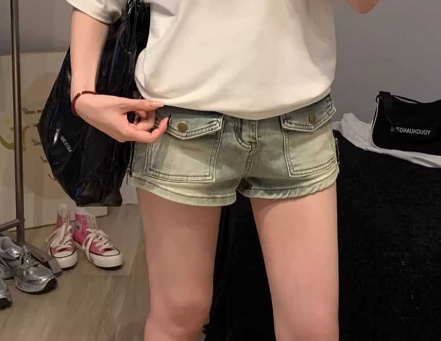 Short-Sleeve Off Shoulder Plain Top