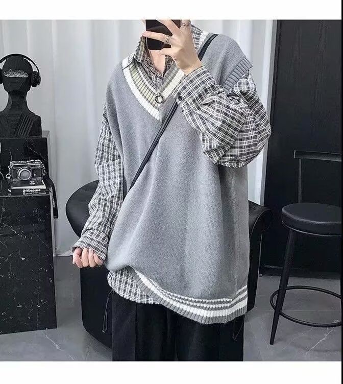 V-Neck Striped Sweater Vest