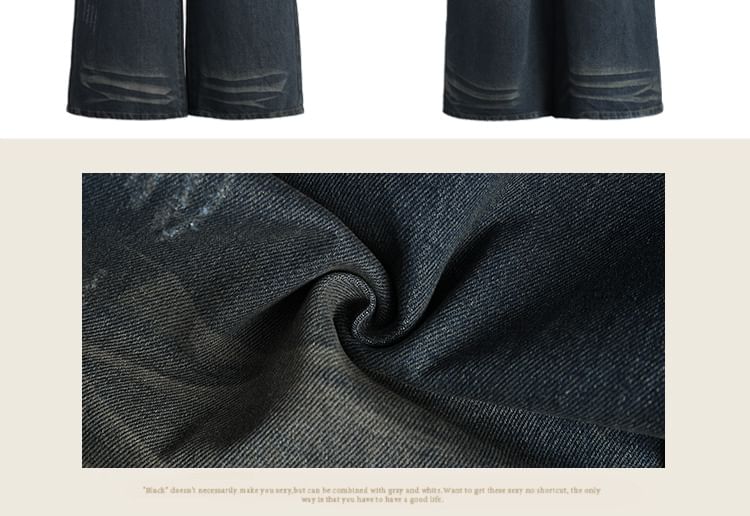 High Rise Washed Wide Leg Jeans (Various Designs)