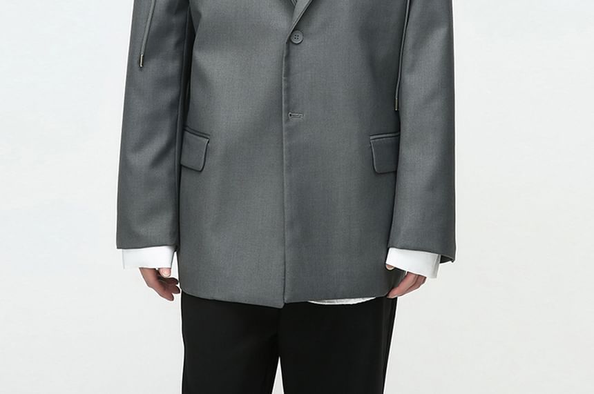 Plain Hooded Single-Breasted Blazer