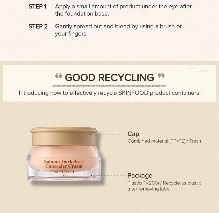 Salmon Darkcircle Concealer Cream - 3 Colors