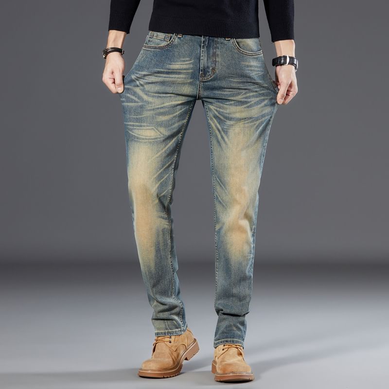 Mid Rise Washed Slim Fit Jeans