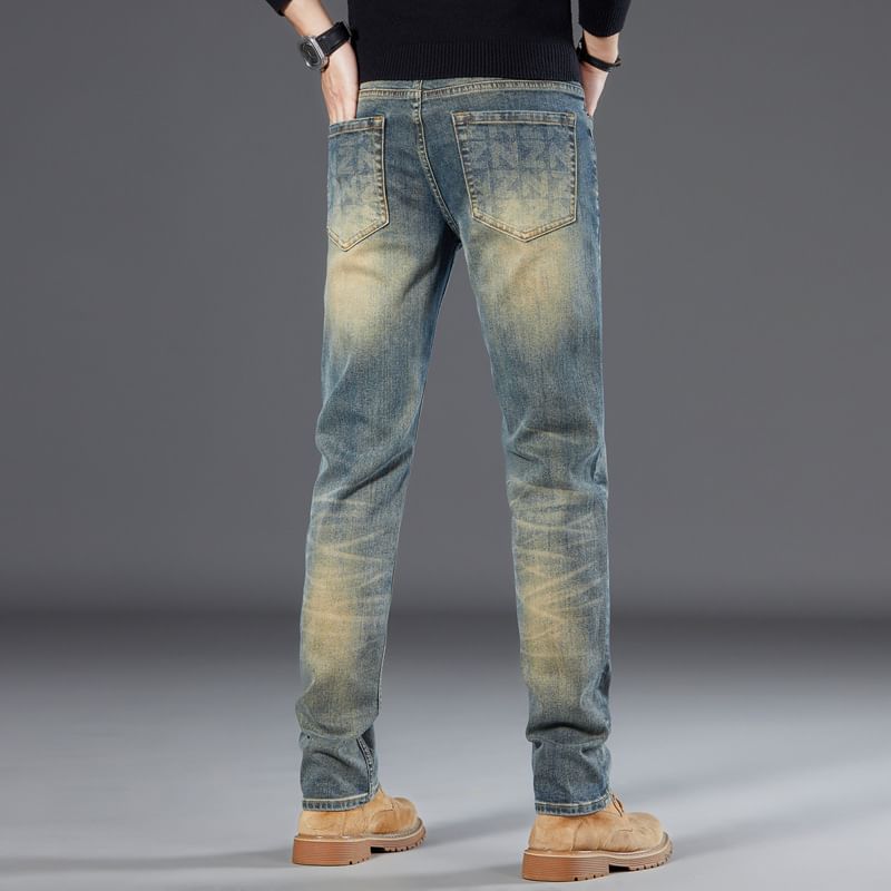 Mid Rise Washed Slim Fit Jeans