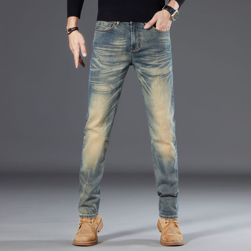 Mid Rise Washed Slim Fit Jeans